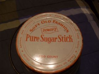 Vintage LG Glass Jar Handle Dowdys Sugar Stick Candy