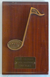 John Coltrane Owned Personal Downbeat Readers Poll Award 1st Place
