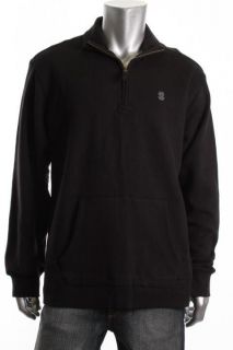 IZOD New Black Fleece Long Sleeve Funnel Neck Sweatshirt Top Shirt XL