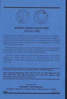 1913 1938 Buffalo Nickels 65 Cointri Fold New Whitman No 9008 Album