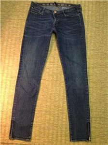 Earnest Sewn Harlan Womens Skinny Jeans 29 x 32 Low Rise Dark Blue B89