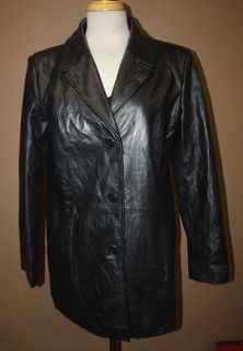 Womens Preston York Soft Leather Jacket Blazer Sz M