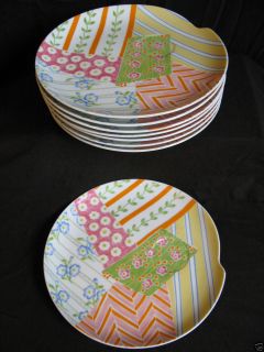 Vintage TASTE SETTERS EAST CHINA Patchwork Quilt Pattern 8 Plates