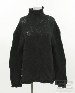 donna karan black knit turtleneck sweater size small