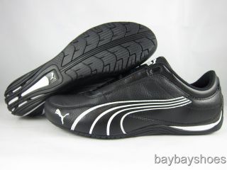 Puma Drift Cat 4 Leather Black White Motorsports Casual Mens All Sizes