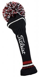 New Titleist Pom Pom Wool Black White Red Driver Headcover