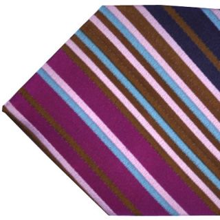 100% new DUCHAMP TIE mens jacquard silk, purple navy brown stripes