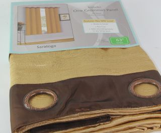 New Duck River One Window Panel Grommet Curtain Drapery Textured Gold