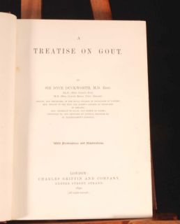 1890 Treatise on Gout Dyce Duckworth Medicine Illus