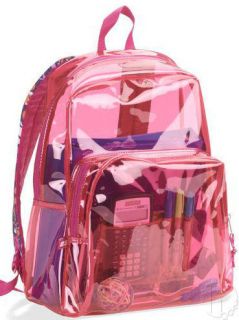 New Eastsport 17 5 Clear Tinted Rose School Backpack Book Bag Tote