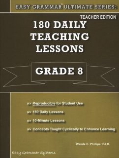 Easy Grammar Ultimate Series 180 Daily Grd 8 Teacher
