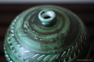 Stunning Mid Century German Green Pottery Ceramic Vase