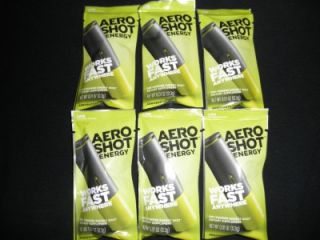 AERO SHOT LOT OF 6 LIME DRY BREATHABLE PURE ENERGY CAFFEINE 100mg + B