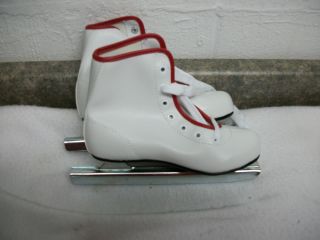 Girls Youth Toddler Ice Skates Size 13 White Very NICE Double Blade