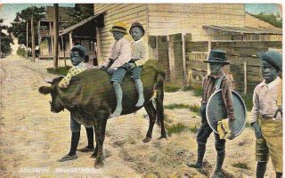 Postcard Black Americana Southern Transportation Old