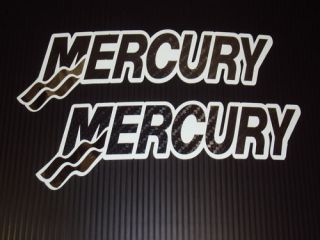  2 Mercury Outboard Carbon Fiber 13 inch Decals