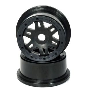 Pro Line Split Six Bead Loc Rear Wheels (Black/Black) (Baja 5T) (2719