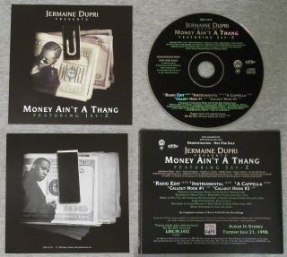 Jermaine Dupri Jay Z Money Aint a Thang 1998 U S PROMO cd RARE