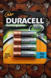 Duracell AA 4pack Rechargeable batteries 2450 mAh    Brand New!!!