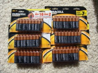 6X SEALED Duracell AA Batteries 16ct Each Total 96ct