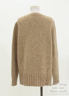 Massimo Dutti Brown Gold Shimmer Alpaca Wool Sweater Size Large