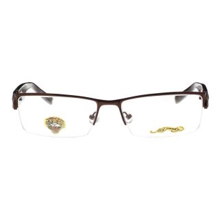  Ed Hardy eyeglasses features a rectangle plastic frame clear plastic