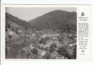 Frasher Aerial Downieville California CA Old RPPC Postcard Sierra