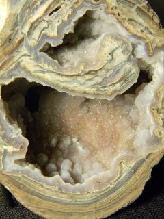 Big Polished Dugway Geode with A Deep Crystal Filled VUG from Utah