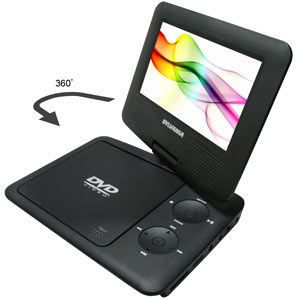 Portable DVD Player Sylvania SDVD7027 7 Inch, USB/SD Card Reader Black