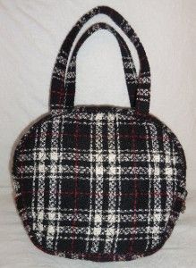 Vera Bradley Wool Tweed Quilted Plaid Checked Handbag Canteen Holiday