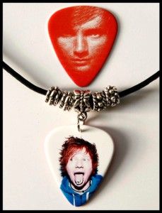 ed sheeran black leather guitar pick necklace pick