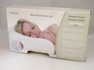 Contour Memory Foam Comfort Cervical Neck Bed Pillow L