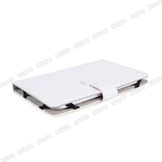 Tablet PC Ebook Reader Leather Case Cover Pouch White Universal