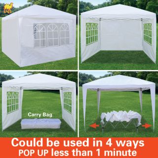 EZ Pop Up Wedding Party Tent 10x10 White Folding Gazebo Beach Canopy w