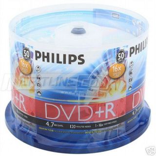 200 Philips Brand 16x Blank DVD R DVDR Disc Media 4 7GB