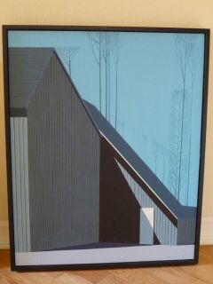 Eyvind Earle Original Painting Blue Barn 1967 for Sale or Trade