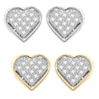 10 Ct Diamond Sterling Heart Stud Earrings for Men and Women