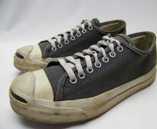 Mens Vtg Converse Jack Purcell Blk Low Basketball Shoes Sz 6 Made in