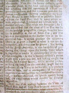 Best 1801 Newspaper Dr Edward Jenner Discovers Medical Vaccination for