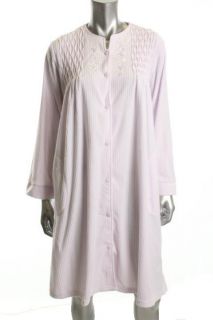 Miss Elaine New Pink Emboridered Ribbed Long Sleeve Snap Front Grip