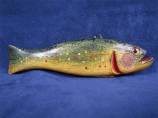 Duluth Fish Decoys Hand Carved Folk Art Polka Dot