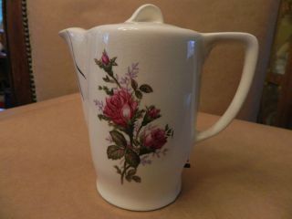 Vintage Electric Ceramic Porcelain Tea Kettle Rose Design