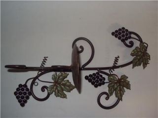 Metal Pillar Candle Wall Sconces Tuscan Grape Design