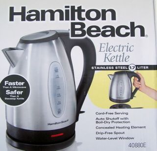 New Hamilton Beach Stainless Electric Tea Kettle Teapot