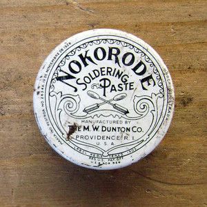  NOKORODE Soldering Paste tin m w dunton advertising can canister 1920s