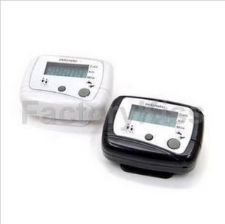  Digital Run Step Pedometer Walking Distance Calorie Counter Clip White