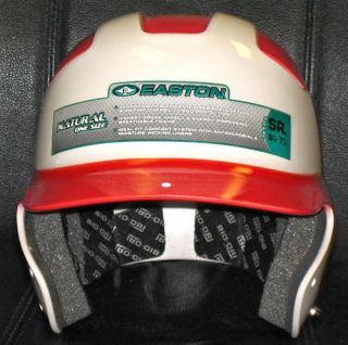Easton 2 Tone Baseball Helmet White Red Trim
