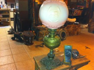 vintage edward miller oil lamp banquet lamp em co lamp gwtw lamp