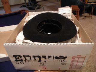 Eddy Bros Black Felt Hat Size 6 1 2 Long Oval