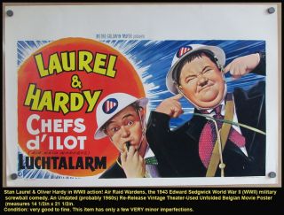Original * AIR RAID WARDENS * 1960s Stan Laurel & Oliver Hardy in
